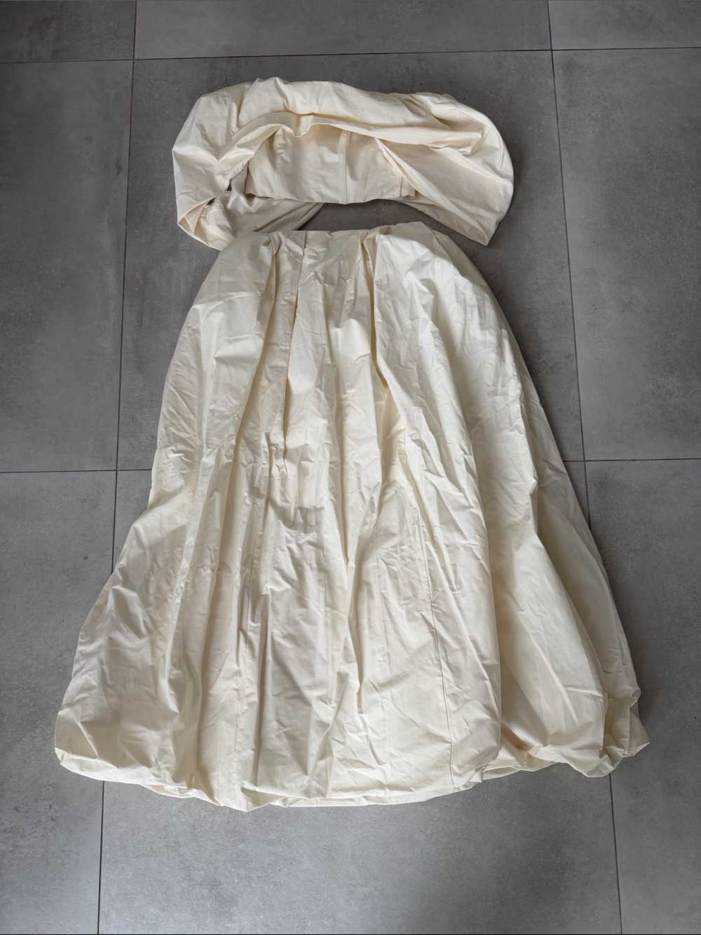H&M STUDIO Cream Full-Length Women's Skirt and matching cropped tube top - Picture 7 of 15